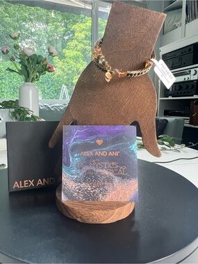 Alex and Ani Gold and Swarovski Crystal Bead adjustable Bracelet